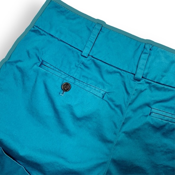Club Monaco Turquoise Blue Rolled Cuff Chino Shorts Size 4 - Picture 8 of 9